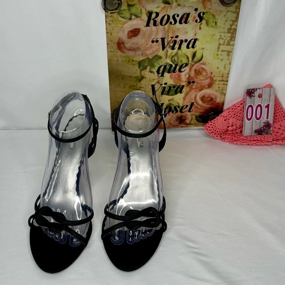 Liz Claiborne Ankle Strap Black Sandals Size 9 - Picture 3 of 14